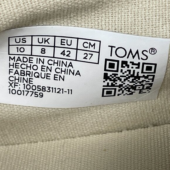 Toms Parker Womens Size 10 Shoes Egret Snow Leopard Twill Casual Comfort Slip On - Picture 13 of 13